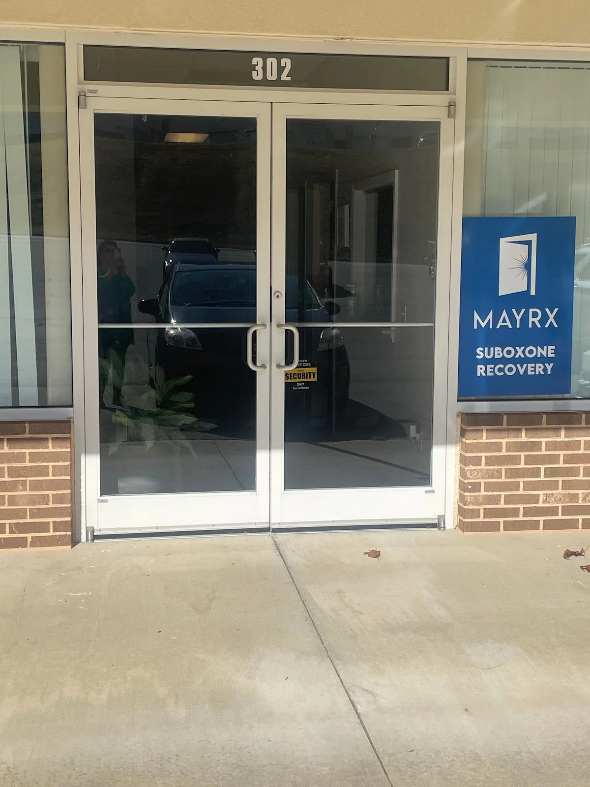 Exterior view of Asheville treatment center — door