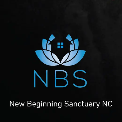 Logo of New Beginnings Sanctuary Sober Living home in Charlotte, featuring a blue lotus design.